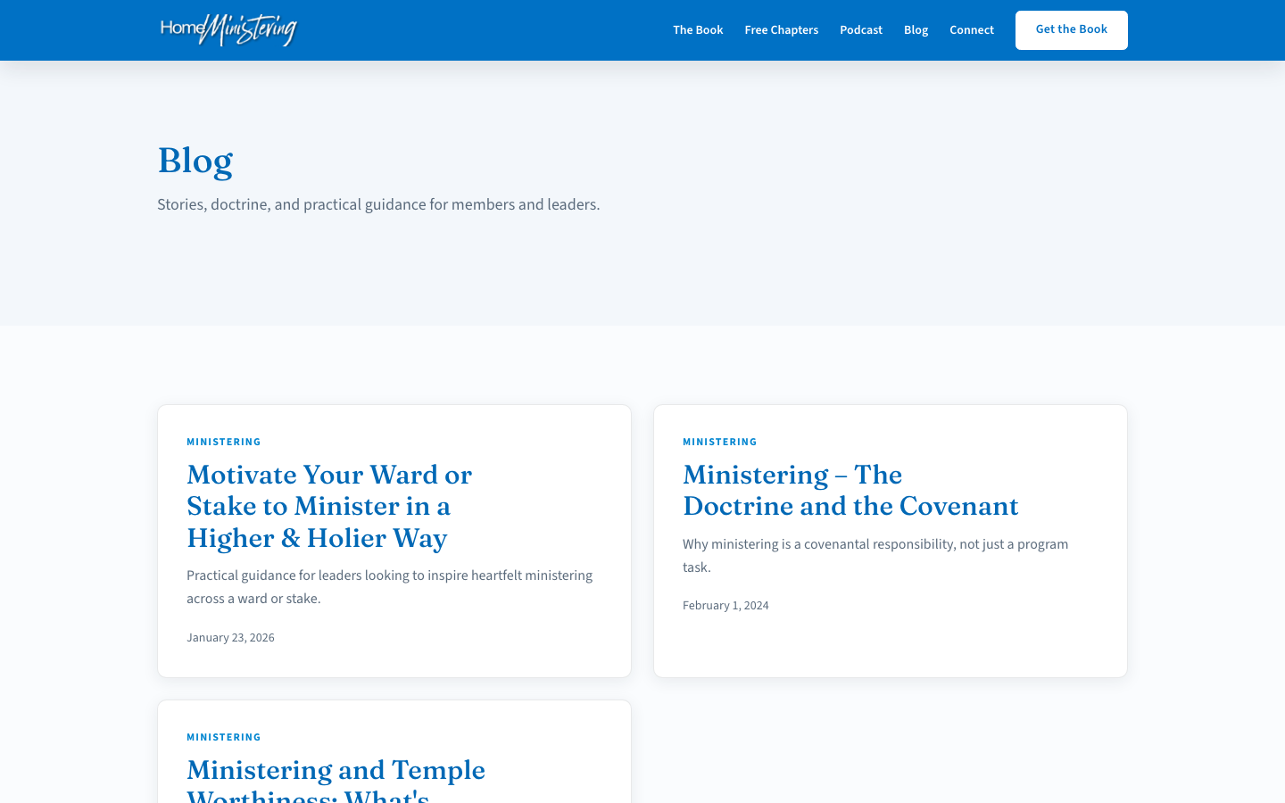 Home Ministering blog index of teaching posts