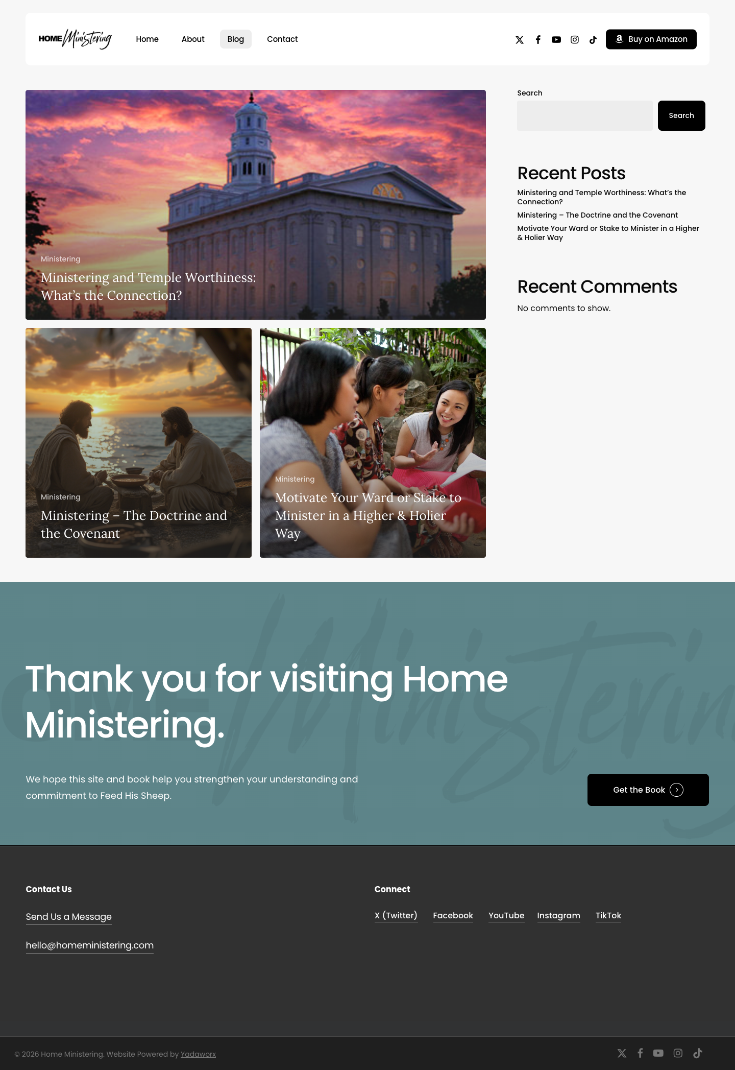 Home Ministering blog index of articles and podcast episodes