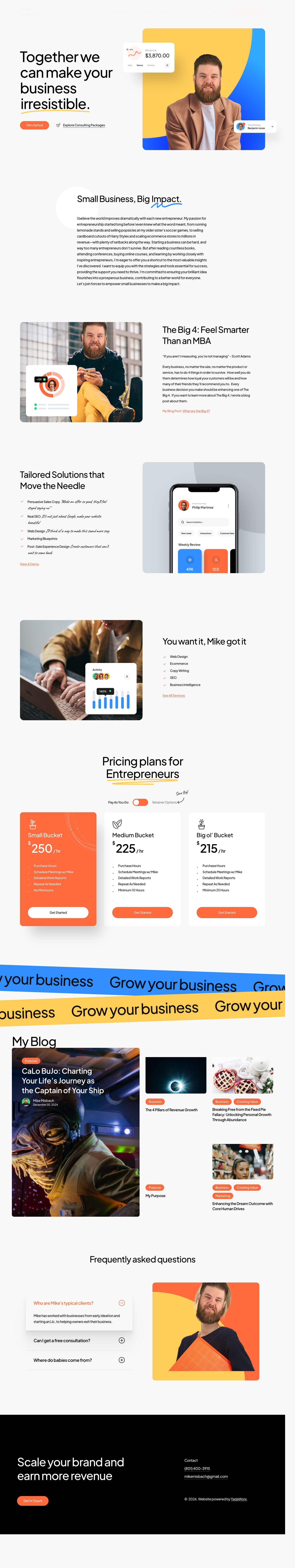 Full homepage including pricing plans and blog